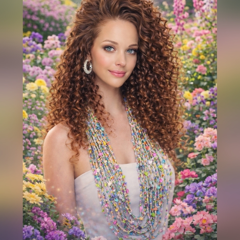 Joann Rivers Multicolor Pastel Seed Bead & Czech Glass Uranium Beaded Torsade